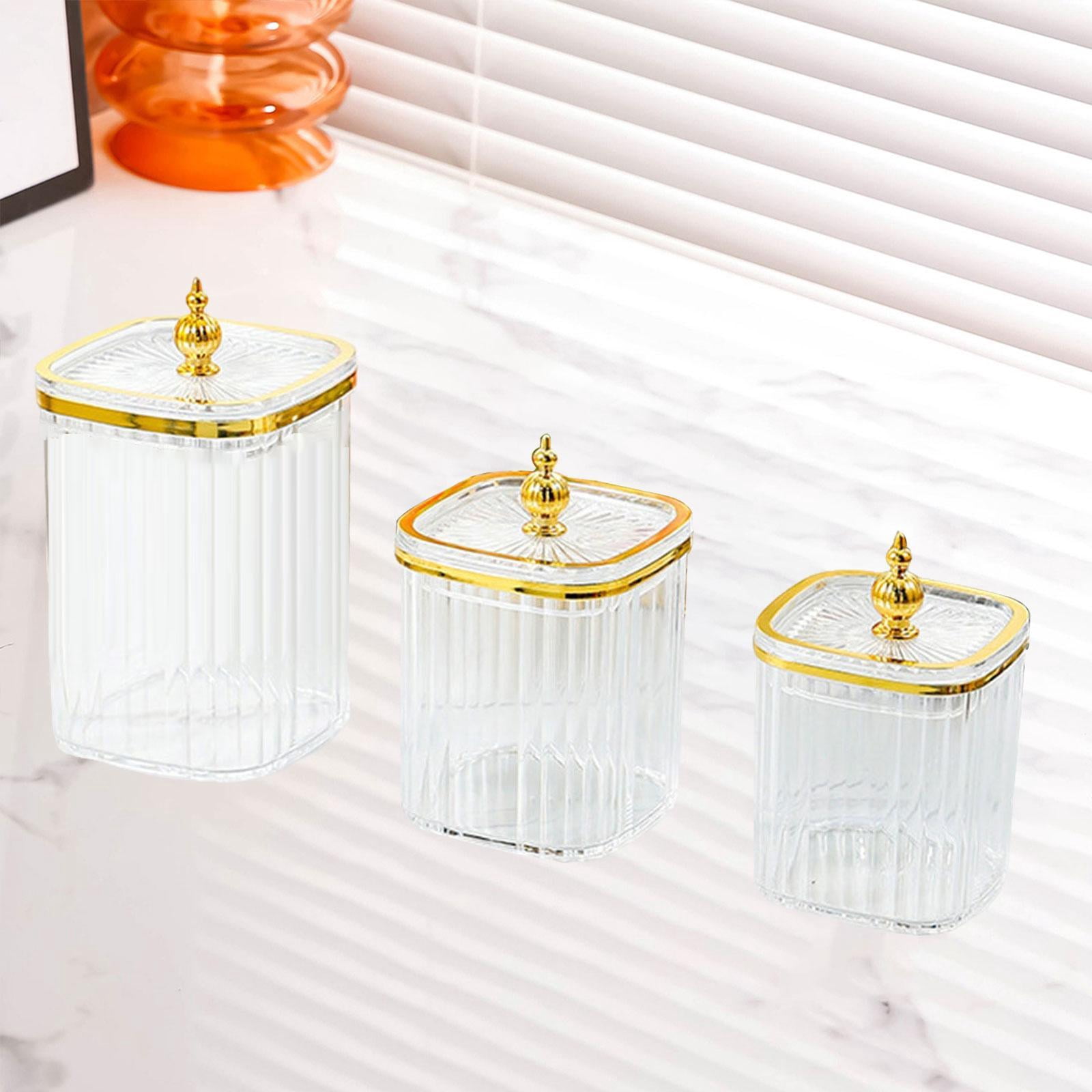 Baoblaze 3 Pieces Airtight Food Storage Container Grain Jar for Kitchen Wedding Candy Clear Bead