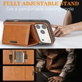 thumbnail image 4 of 2 In 1 Function Wallet Case for iPhone 17 Pro Compatible with MagSafe for Men Women, Detachable Magnetic Wallet Phone Case with Card Slots Holder, Support Magnetic Car Mount - Brown, 4 of 7