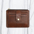 thumbnail image 2 of Cartera sencilla de piel sintética con cierre y hebilla para mujer (marrón), 2 of 5