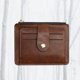 thumbnail image 2 of Cartera sencilla de piel sintética con cierre y hebilla para mujer (marrón), 2 of 5
