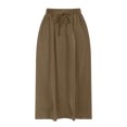 thumbnail image 3 of Efsteb Skirts for Women High Waist Pleated Long Skirt Spring Fall Solid Color Comfy Casual Fashion Skirts (Khaki,XL), 3 of 5
