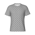 thumbnail image 4 of Vsdgher Gray Plaid Print Men's Dry Fit Mesh Athletic Shirts Moisture Wicking Tennis T-Shirt Tops, 4 of 9
