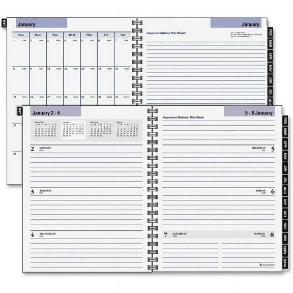 At A Glance  7 x 8.75 in. Weekly Appointment Planner Refill - Black
