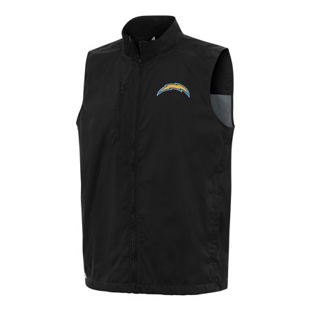 Men s Antigua Black Los Angeles Chargers Brisk Full-Zip Vest