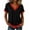 Red, variant on Womens Contrast Trim Shirts V Neck Short Sleeve Layered Curved Hem Relaxed Fit Daily Summer Tops Trendy White L