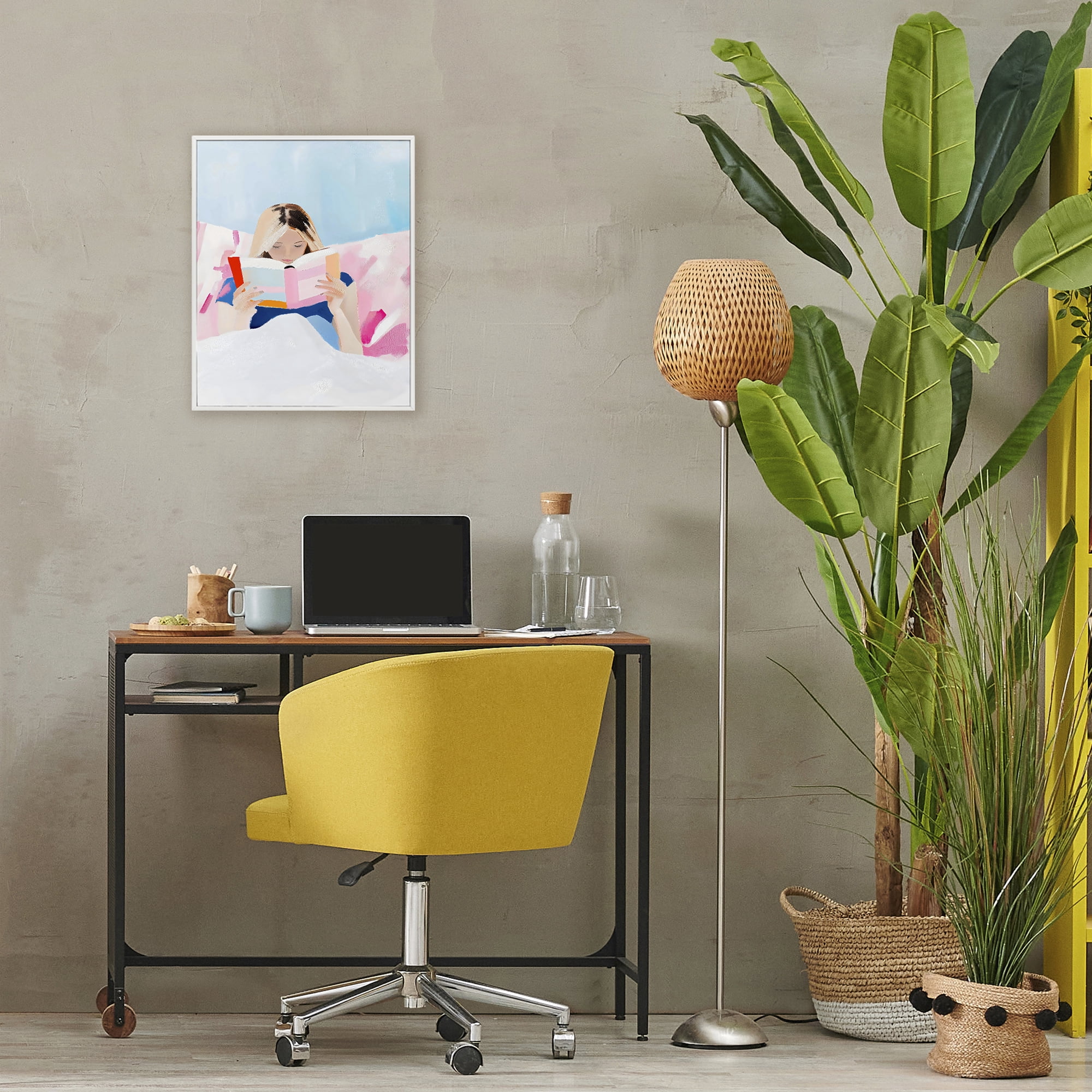 Stupell Industries Cozy Reading In Bed White Framed Giclee Art, design by The Prints Vibe