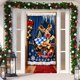 thumbnail image 4 of Cortina festiva para la puerta de entrada de la casa con motivos de copos de nieve y renos, 4 of 6