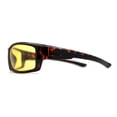 thumbnail image 3 of Mens Driving Yellow Lens TAC 1.1 Polarized Wrap Soft Arm Sport Sunglasses Shiny Tortoise, 3 of 4