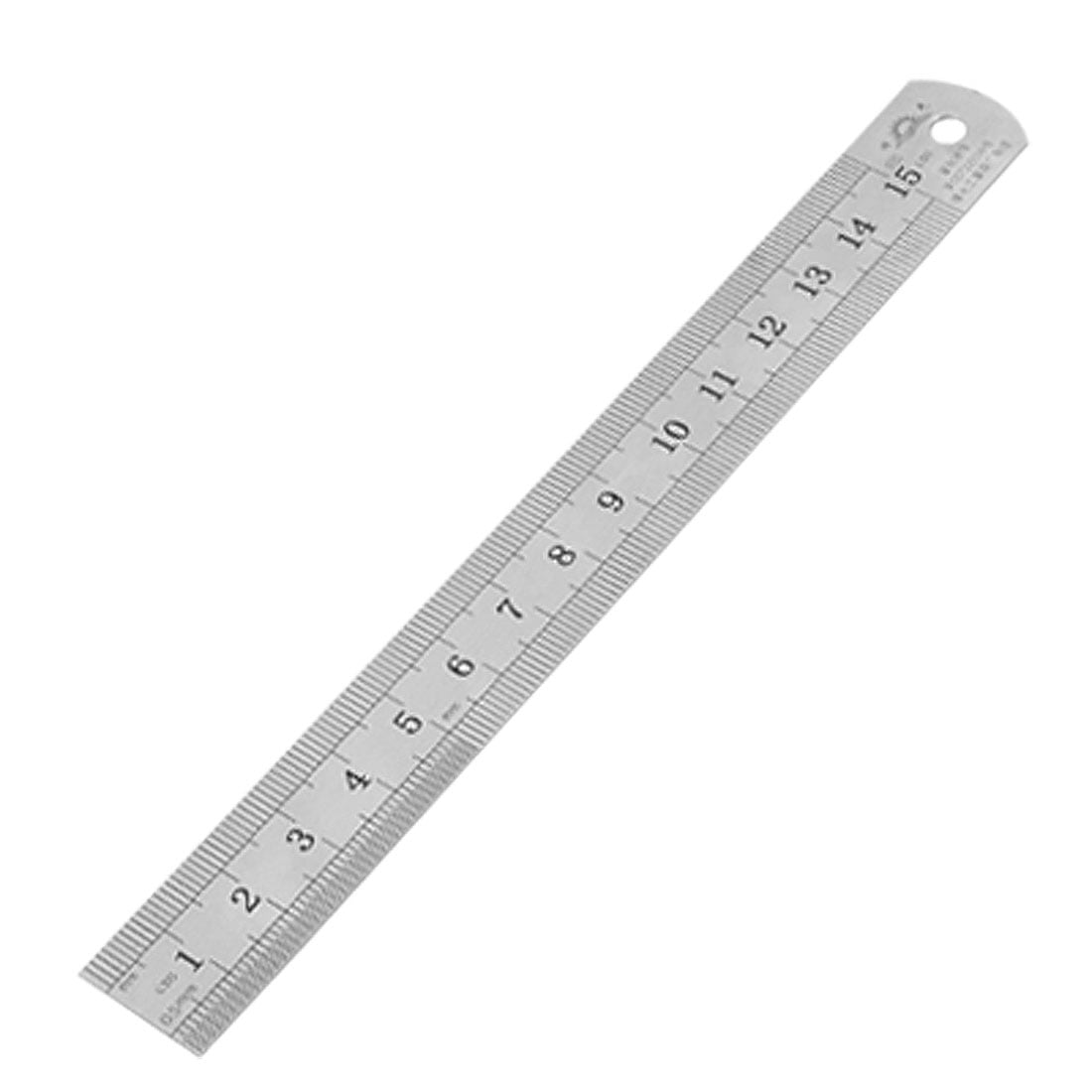 Details about   Straight Ruler 15cm 6 Inch Stainless Steel Measuring Tool with Hanging Hole 2pcs