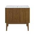 thumbnail image 6 of Bosse 36" Freestanding Bathroom Vanity in Brown Oak with 3-Hole Widespread Sink Top, 6 of 11