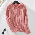 thumbnail image 1 of Suéter de cuello alto para mujer, suéter informal de cuello redondo y manga larga, suéter de punto a rayas, blusa holgada, suéter para mujer, 1 of 3