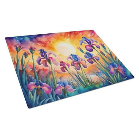 

15 x 12 in. Unisex Iris in Color Glass Cutting Board - Large
