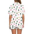 thumbnail image 4 of Vetsdori Womens Christmas Shorts & Top Pajamas Sets Button up PJS Homewear,Lightweight Soft Sleepwear Collared Pajamas for Women Home, 4 of 6