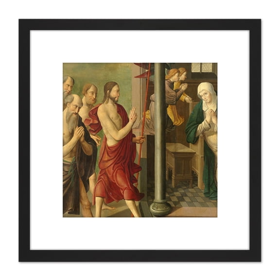 Alkmaar Appearance Of Christ To His Mother 8X8 Inch Square Wooden Framed Wall Art Print Picture with Mount