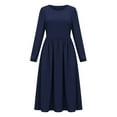 thumbnail image 4 of Dresses for Women, Women Casual Long Sleeve Dresses Empire Waist Knee Length Loose Dress with Pockets, 4 of 7