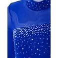 thumbnail image 5 of inlzdz Gymnastics Leotards for Girls Sheer Mesh One-Piece Bodycon Jumpsuit Workout Unitard Biketard Royal Blue 10, 5 of 7
