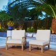 thumbnail image 2 of Marina 2 Piece Outdoor Patio Teak Set - Natural White, 2 of 5