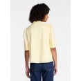 thumbnail image 6 of Time and Tru Women's Cotton Scalloped Edge Blouse with Short Sleeves, Sizes XS-XXXL, 6 of 6