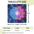 thumbnail image 2 of Colorful Tie Dye Burst Flower Pattern Square Fitted Tablecloth with Elastic Edge,Square Table Cover,Washable Elastic Table Cover for Home Kitchen Party Decor 34"x34", 2 of 6