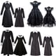 thumbnail image 2 of Vestido de cosplay de Wednesday Addams para niñas, niños, mujeres adultas, disfraces a juego de la familia Wednesday, ropa gótica negra, fiesta de Halloween para adultos (XXXL) Gao Jinjia LED, 2 of 2