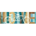 thumbnail image 2 of Mullan, Michael 32x13 Black Ornate Wood Framed with Double Matting Museum Art Print Titled - Beachscape Tandem Bicycle Love, 2 of 4
