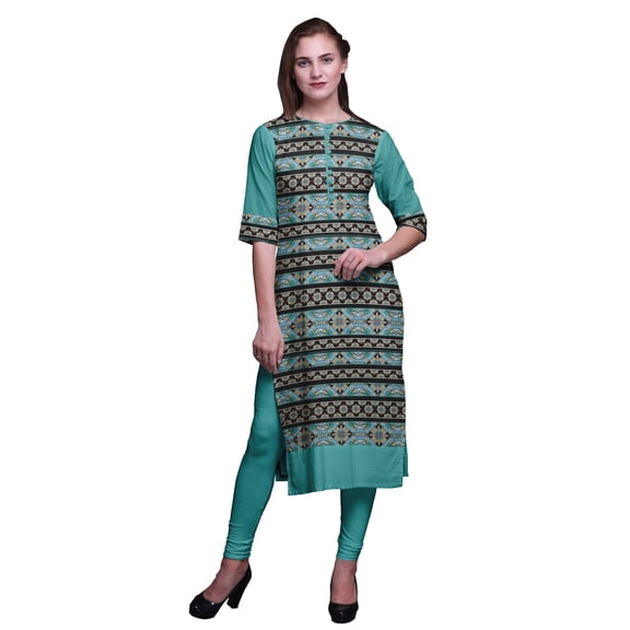 Bimba Women Straight Kurta Printed Indian Top EthnicÂ Kurti