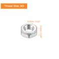 thumbnail image 2 of Uxcell Left-hand Hexagonal Nut, M3x0.5mm 304 Stainless Steel Reverse Hexagonal Nut for Assembling and Fastening, 2 of 6