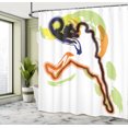 thumbnail image 5 of Ambesonne Sketchy Shower Curtain, Man Playing Basketball, 69"Wx70"L, Orange Black Lime Green, 5 of 5