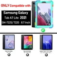 thumbnail image 2 of LTROP Samsung Galaxy Tab A7 Lite Case,Galaxy Tab A7 Lite Case for Kids,3-Layer Shockproof Cover Case with Swivel Stand/Hand Strap for Samsung Galaxy Tab A7 Lite 8.7 Inch 2021 (SM-T220/T225), Aqua Teal, 2 of 9