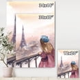 thumbnail image 5 of DESIGN ART Designart 'Young Paris Girl Watching Eiffel Tower' Traditional Canvas Wall Art 30 in. wide x 40 in. high, 5 of 5