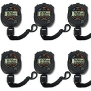 Pgzsy 6 Pack Multi-Function Electronic Digital Sport Stopwatch Timer, Large Display with Date Time and Alarm