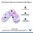thumbnail image 5 of CTM  Open Toe Cross Band Fur Slide Slippers (Women), 5 of 5