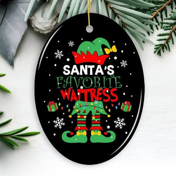 Santa's Favorite Waitress Christmas Ornament
