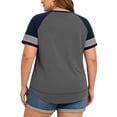 thumbnail image 6 of LANREMON Plus Size Tops for Women Short Striped Sleeve Loose T Shirts Fashion Crew Neck Lightgray Blouse Tee Size 26 Plus, 6 of 6