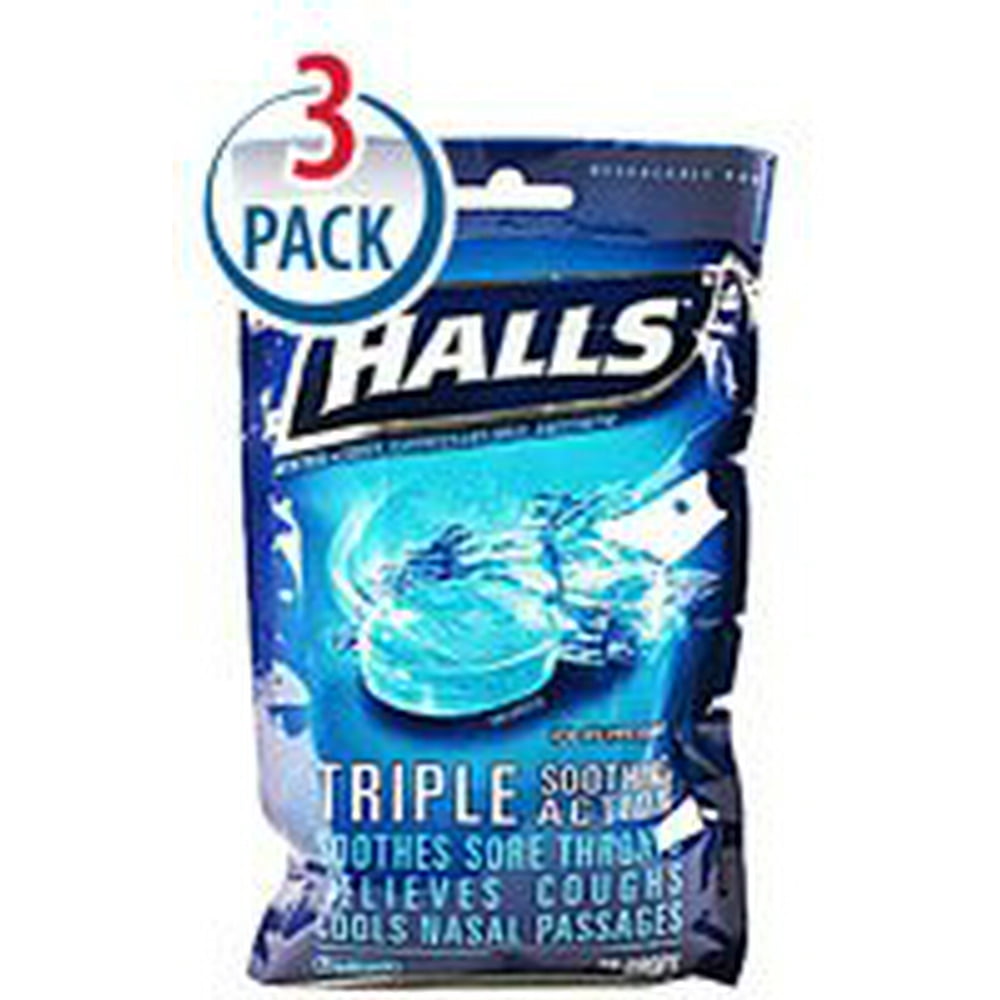 HALLS COUGH DROP ICE Peppermint Pack of 30
