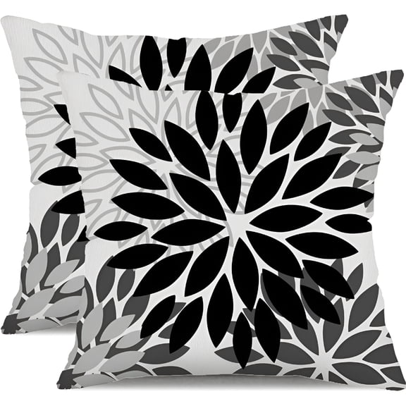 AUQCO 2PCS Floral Throw Pillows 16x16IN, Decorative Accent Pillows For Bedroom, Neutral Couch Throw Pillows, Cozy Home Decor(No Insert or Filler)
