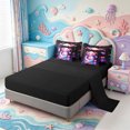 thumbnail image 3 of Manfei 3D Print Axolotl 7-Piece Twin Bedding,Ocean Animal Bedding Comforter Set,Black Reversible, 3 of 7