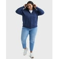 thumbnail image 5 of Hanes Just My Size EcoSmart Women's Full-Zip Fleece Hoodie (Plus ) Navy Heather 4X, 5 of 10