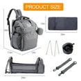 thumbnail image 2 of Lumikrypt Baby Diaper Bag Backpack, Multifunctional Waterproof Baby Diaper Bag, with Foldable Baby Bed and Insulated Bottle Bag, with Changing Pad, Baby Portable Bag, Unisex, Gray, 2 of 7