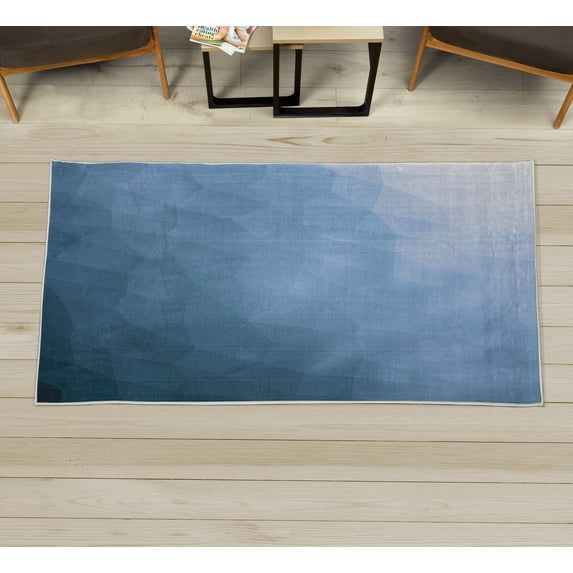 Modern Decorative Rug, Abstract Various Shades of Gradient Toned with Fragmented Effects Design, Quality Carpet for Bedroom Dorm and Living Room, 6 Sizes, Pale Sky, by Ambesonne