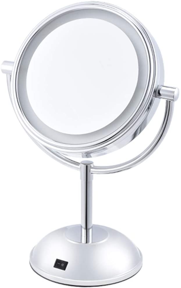 round magnifying mirror with light