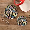 thumbnail image 2 of GZHJMY Iridescent Triangles Abstract Pot Holders Trivets Set 2 Pcs, Potholders for Kitchens, Pure Cotton Thread Weave Trivets for Hot Dishes/Pot/Bowl/Hot Pot Holders（351）, 2 of 7