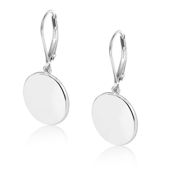 Lancharmed Silver Plated Earrings French Ear Hook Round Glossy Women Dangle Earrings for Women