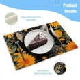thumbnail image 3 of BaHomeck placemats Set of 4 rectangle Linen Cotton Placemats for Dining Table Washable Heat Resistant,18*12inch,Gray Cat With Yellow Eyes In The Middle Of Wildflowers, 3 of 4