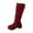 Wine, variant on Wensltd Winter Boots Women Wide Width Fashion Mid Calf Chunky Heel Winter Booties Black
