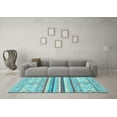thumbnail image 3 of Ahgly Company Indoor Rectangle Abstract Light Blue Modern Area Rugs, 2' x 4', 3 of 4
