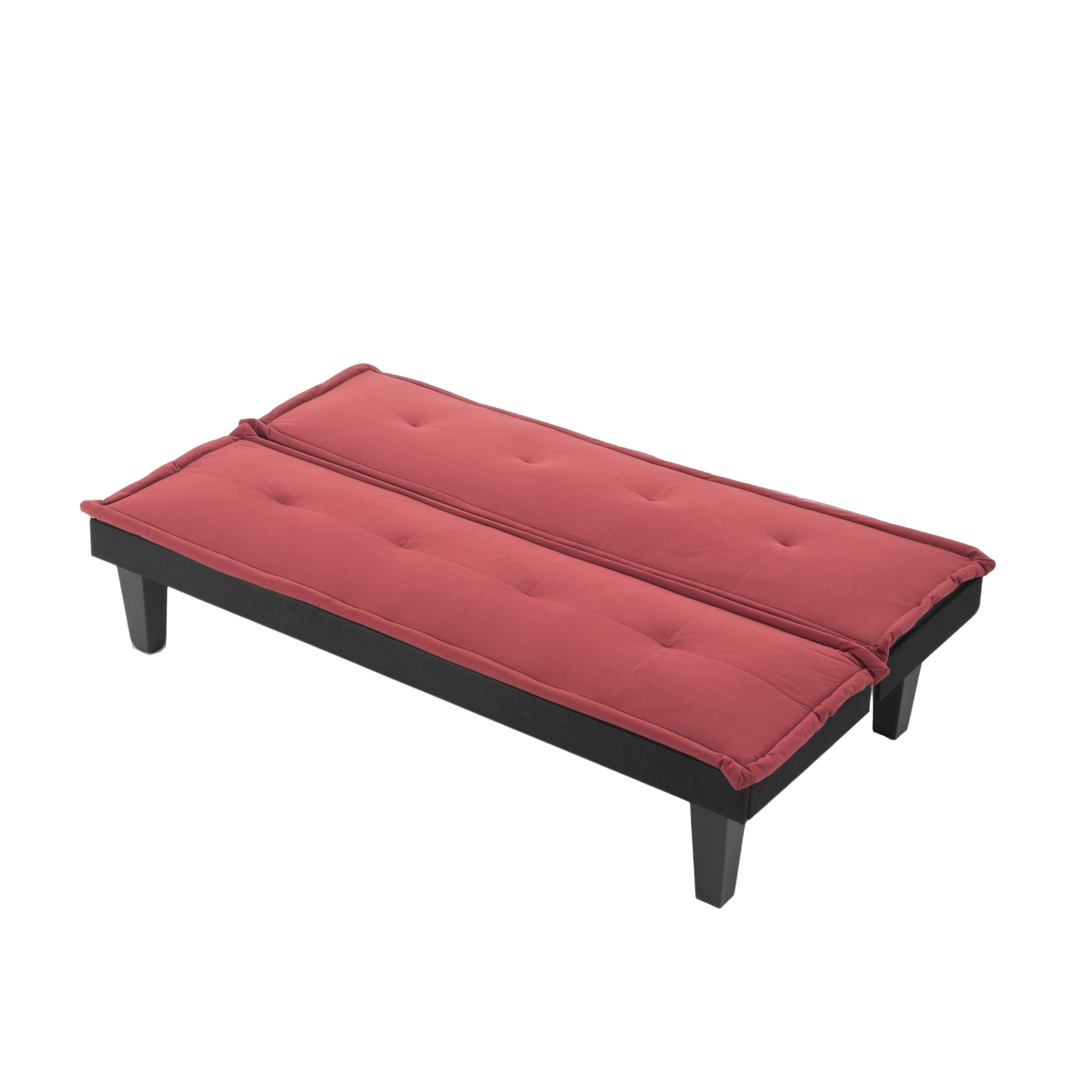 Gewnee Dark Red 62.99" Futon Sofa Bed, 5-Level Adjustable Loveseat, Foldable Sleeper Sofa for Office & Guest Rooms