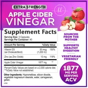 Apple Cider Vinegar Capsules 1877mg Per Serving - Extra Strength ACV Pills with Vitamin D3 - Apple Vinegar Supplement Sourced from The Mother for Digestion & Immune Support, Bottled USA, 120 Capsules