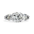 thumbnail image 2 of AFFY Three Stone Anniversary Wedding Infinity Rings for Women Center 7.5MM Cushion Cut Lab Created Moissanite Engagement Ring Jewelry Gift for Her In 10K Solid White Gold Size 6.5, 2 of 6