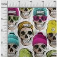 thumbnail image 1 of oneOone Viscose Jersey White Fabric Skull Craft Project Decor Fabric Printed By The Yards 60 Inches Wide, 1 of 1